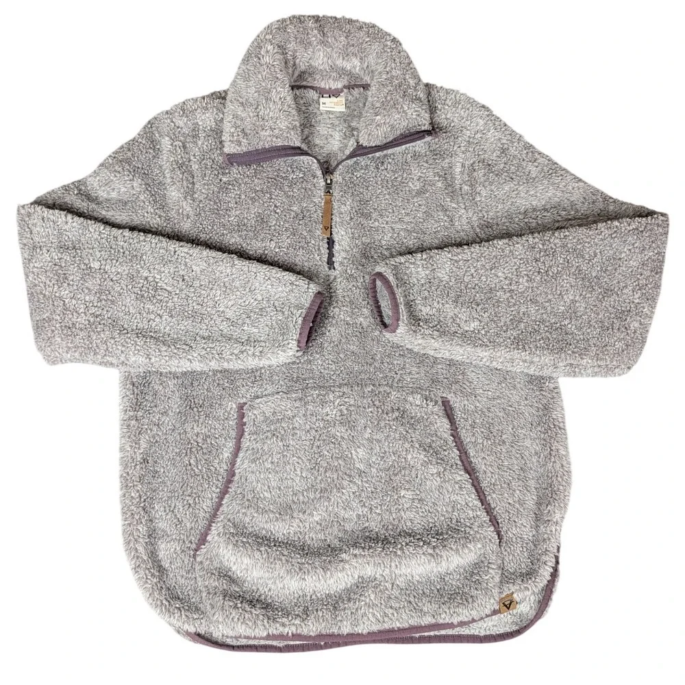 LIV Outdoor Life Integrity Earth Womens Grey‎ Purple Sherpa Fleece Pullover M